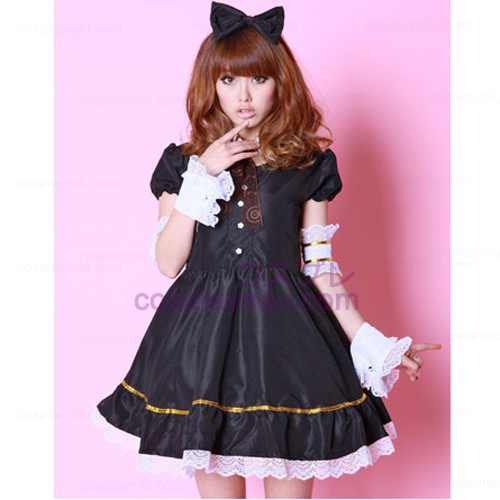 Black SD Doll Anime Cosplay Maid Outfit / Maid kostym