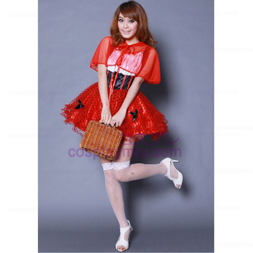 Red Pompon Slöja kjol Maid Kostymer
