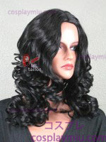 20 "Black Curly Midpart Cosplay Peruker