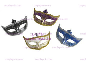Carnival Mask Ingen Feather Black