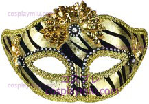 Venetian Mask Randig Guld