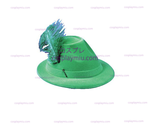 Grön Flocked Alpine Hatt