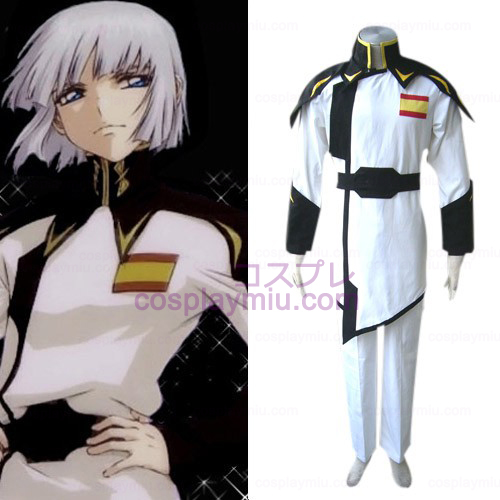Gundam Seed Lyzak Jule Vit Uniform Cosplay Kostym