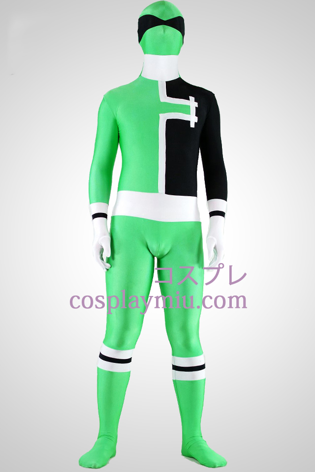 SPD Grön Ranger Lycra Spandex Superhjälte Zentai Suit