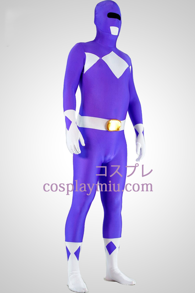 Mighty zentaiin Purple Ranger Lycra Spandex Superhjälte Zentai Suit