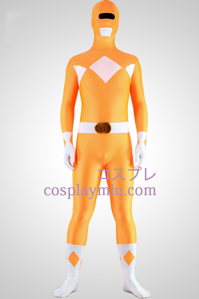 Mighty zentaiin Gul Ranger Lycra Spandex Superhjälte Zentai Suit
