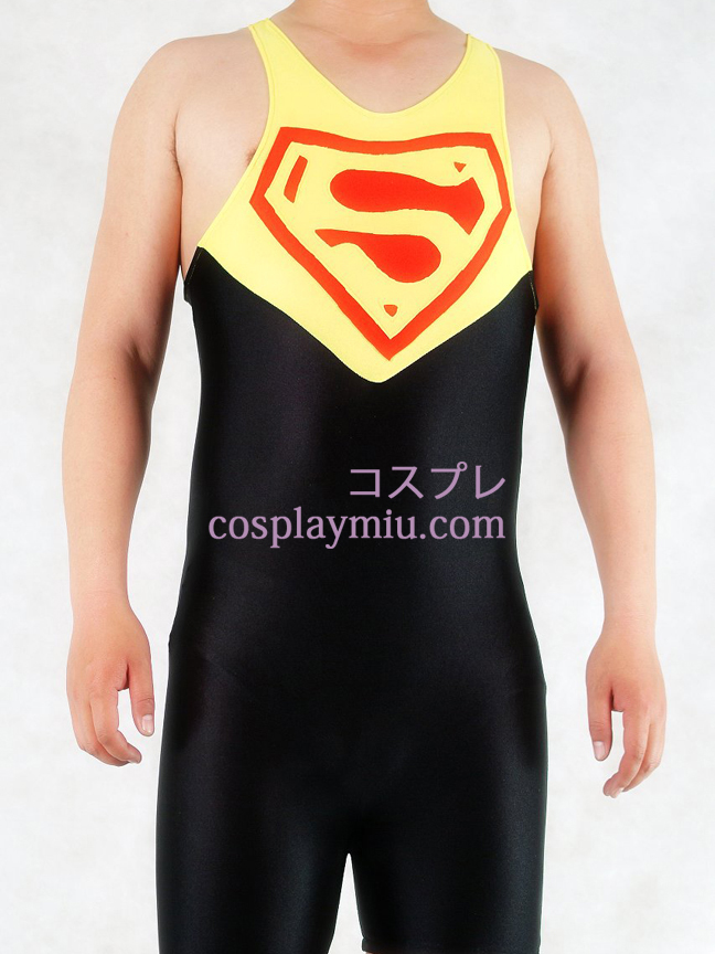 Gult och svart Superman Lycra Gymnasium Catsuit