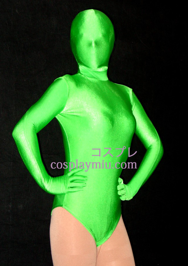 Grön Halfbody Lycra Spandex Zentai Suit