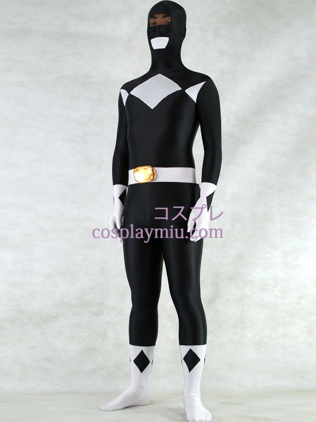 Vitt och svart Lycra Spandex Unisex Zentai Suit
