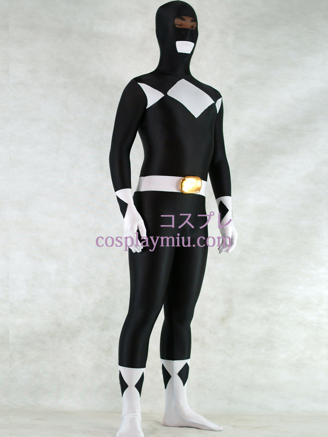 Vitt och svart Lycra Spandex Unisex Zentai Suit