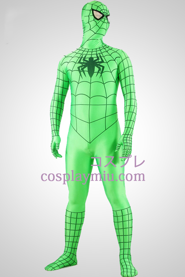 Grön Spiderman Superhjälte Zentai Suit
