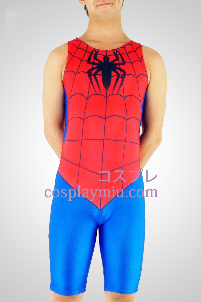 Halfbody Lycra Spandex Spiderman Superhjälte Catsuit