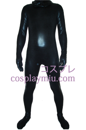 Svart metallskimrande Zentai Suit