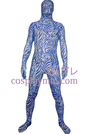 Blå Vit zentai Digital Lycra Zentai Suit
