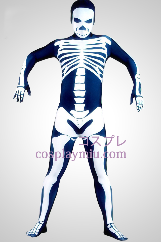 Skeleton Man Lycra superhjälte Zentai Suit