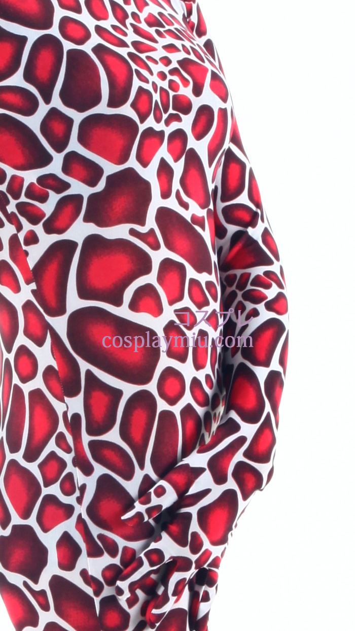 Röd Giraffe Lycra Zentai Suit