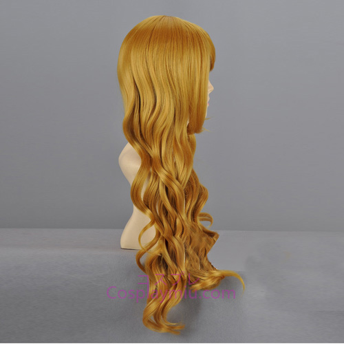 Touhou Project Kirisame Marisa blond långt lockigt Cosplay peruk