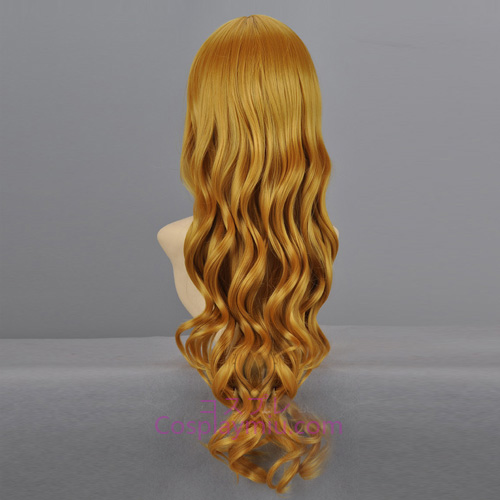 Touhou Project Kirisame Marisa blond långt lockigt Cosplay peruk