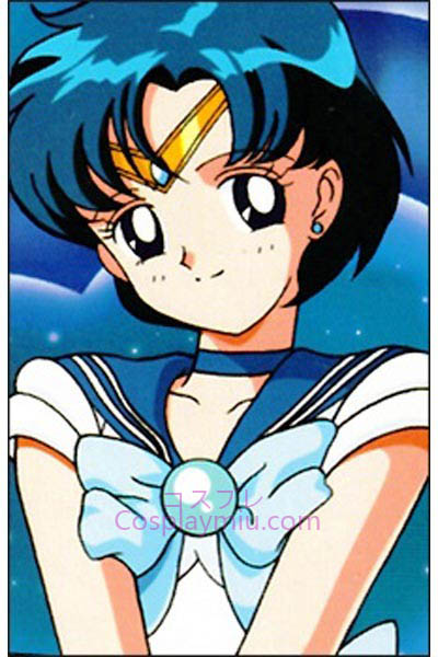 Sailor Moon Mizuno Ami Sailor Mercury Kort Cosplay Peruk