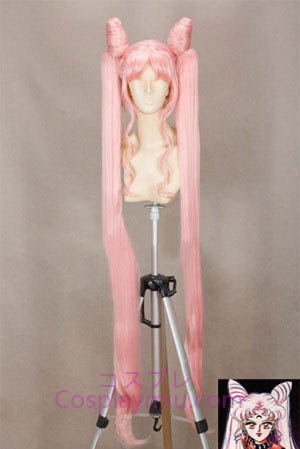 Sailor Moon Svart Lady Long Pink Cosplay peruk