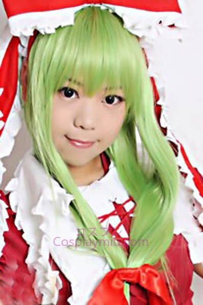 Touhou Project Kagiyama Hina blandade grön Cosplay peruk